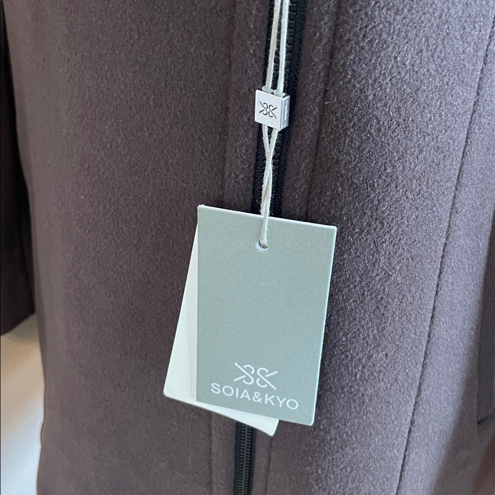 Soia & Kyo Chocolate Brown Knee-Length Wool Blend Coat - Picture 5 of 8